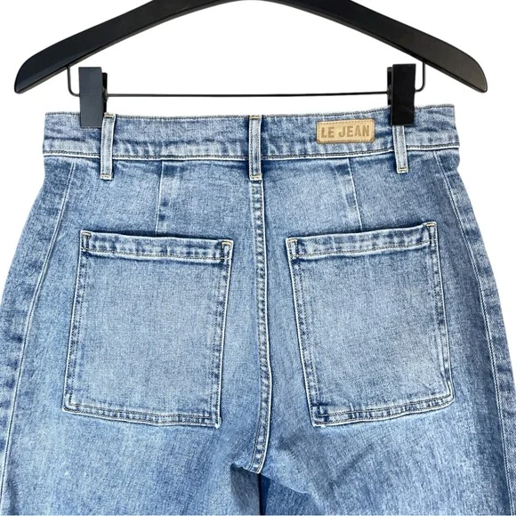 Le Jean Studded Frankie Barrel Jeans in Blue Haven Size 26 High Rise - Picture 10 of 11